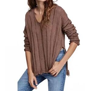 NEW FREE PEOPLE ocean drive pullover in brown
